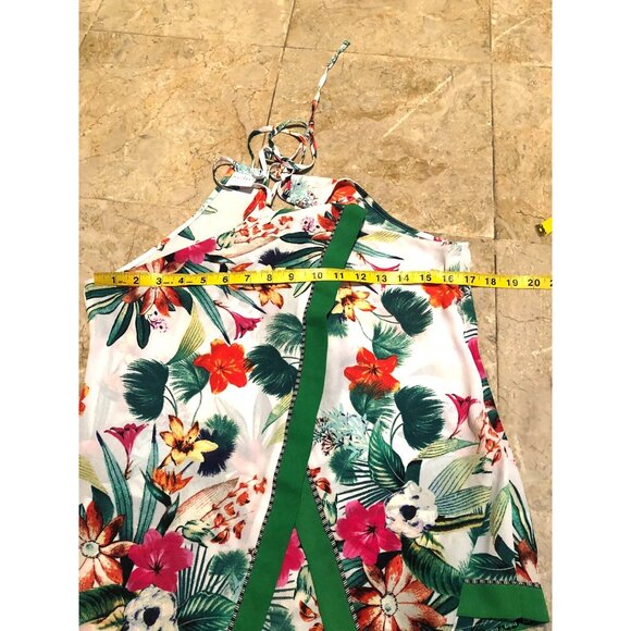 SOHO - WOMENS FLORAL LIGHT WEIGHT ADJUSTABLE BACK STRING HOLTER TOP SIZE SMALL - Picture 5 of 6